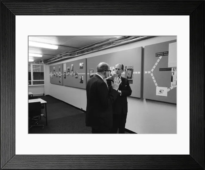 Framed Print : Prince Philip, Duke of Edinburgh, visits the offices of the Daily Mirror, Holborn office Framed Print : Prince Philip, Duke of Edinburgh, visits the offices of the Daily Mirror, Holborn office