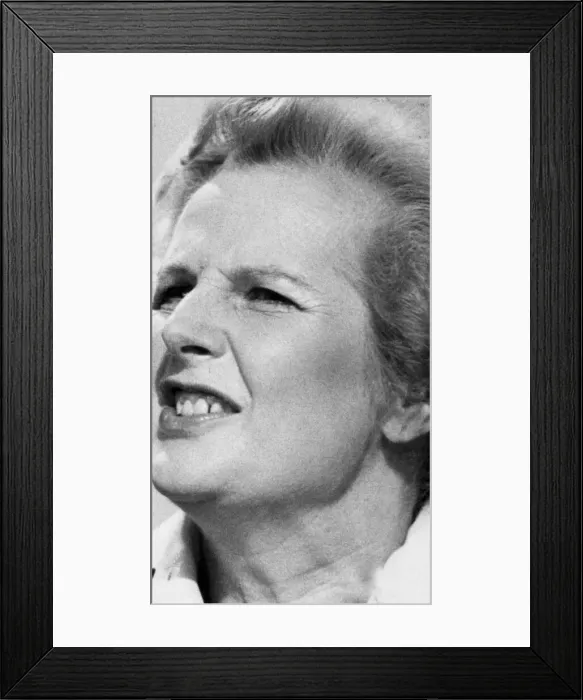 Framed Print : Margaret Thatcher during TV interview - April 1977 Framed Print : Margaret Thatcher during TV interview - April 1977