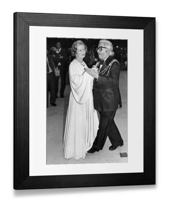 Framed Print : Margaret Thatcher dancing with Mayor of Brighton at Conservative party conference