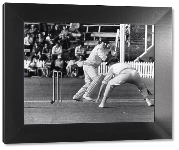 Sport - Cricket - Glamorgans skipper Tony Lewis cuts a ball from Warwickshire