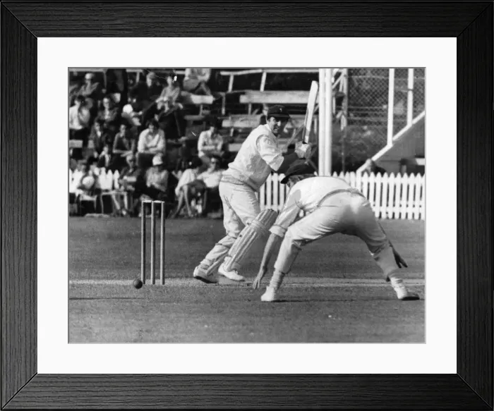 Framed Print : Sport - Cricket - Glamorgans skipper Tony Lewis cuts a ball from Warwickshire Framed Print : Sport - Cricket - Glamorgans skipper Tony Lewis cuts a ball from Warwickshire