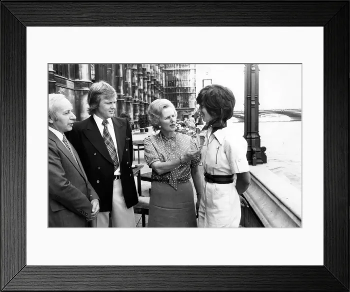 Framed Print : Margaret Thatcher with John Surtees, Ronnie Petereson and Davina Galica on the House of Framed Print : Margaret Thatcher with John Surtees, Ronnie Petereson and Davina Galica on the House of