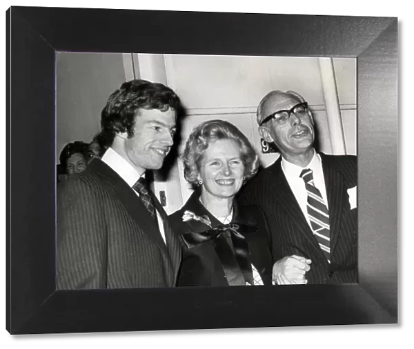 MARK, MARGARET AND DENIS THATCHER IS ELECTED CONSERVATIVE PARTY LEADER AFTER THE SECOND