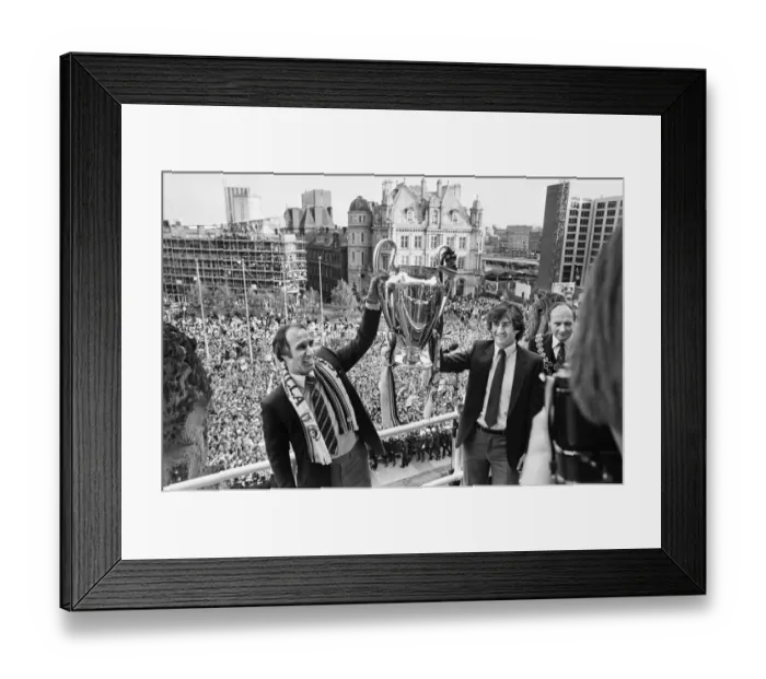 Framed Print : Newly crowned European champions Aston Villa, parade the European Champions Cup trophy to Framed Print : Newly crowned European champions Aston Villa, parade the European Champions Cup trophy to