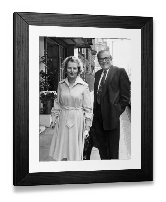 Framed Print : Margaret Thatcher and Reginald Maudling arriving at meeting at Claridges