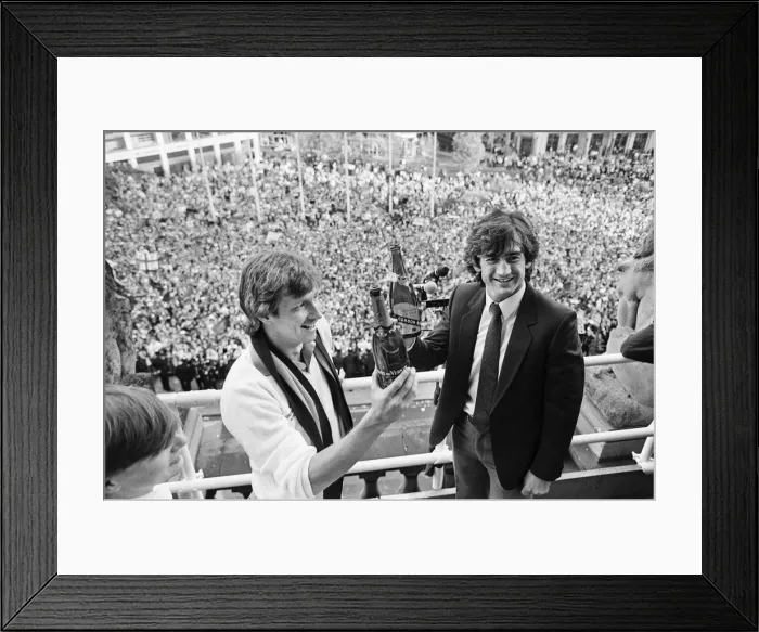Framed Print : Newly crowned European champions Aston Villa, parade the European Champions Cup trophy to