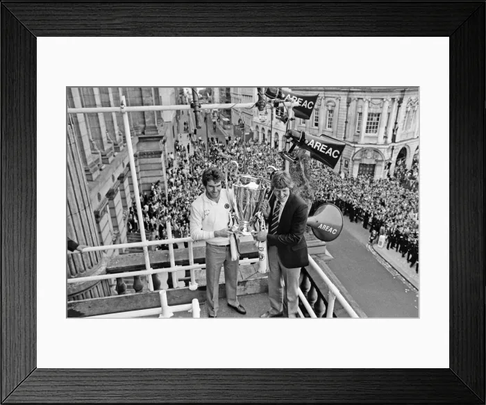 Framed Print : Newly crowned European champions Aston Villa, parade the European Champions Cup trophy to Framed Print : Newly crowned European champions Aston Villa, parade the European Champions Cup trophy to
