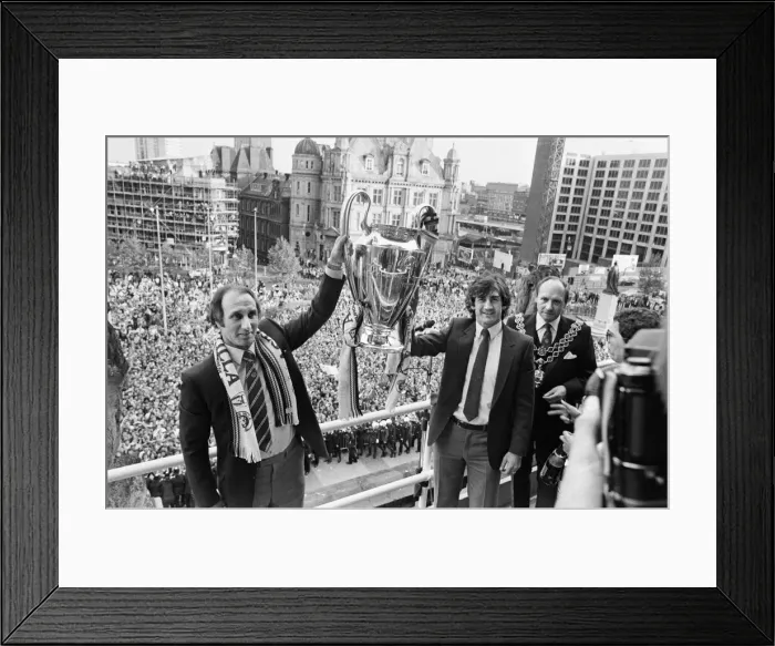 Framed Print : Newly crowned European champions Aston Villa, parade the European Champions Cup trophy to Framed Print : Newly crowned European champions Aston Villa, parade the European Champions Cup trophy to