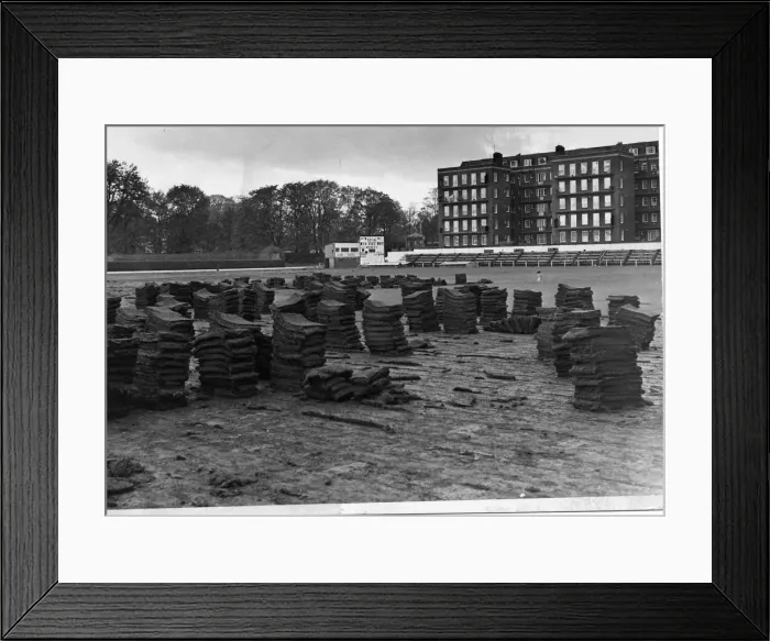 Framed Print : Cricket - Glamorgan County Cricket Club. The turf of the Arms Park cricket ground