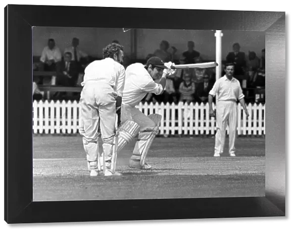 Sport - Cricket - Glamorgan captain Tony Lewis cuts a ball from Notts bowler R. A