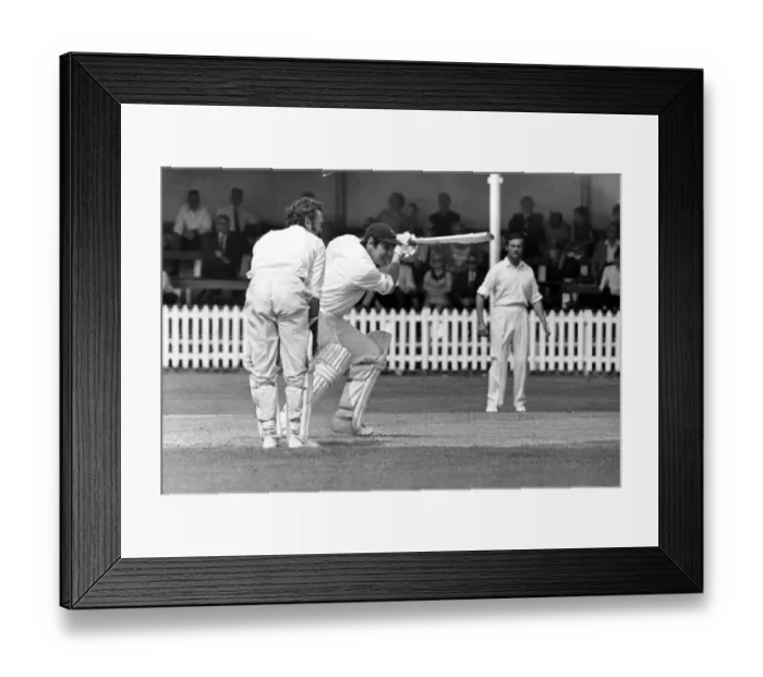 Framed Print : Sport - Cricket - Glamorgan captain Tony Lewis cuts a ball from Notts bowler R. A Framed Print : Sport - Cricket - Glamorgan captain Tony Lewis cuts a ball from Notts bowler R. A