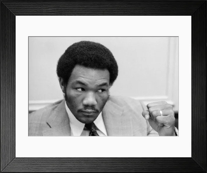 Framed Print : Heavyweight champion of the world, George Foreman in London Framed Print : Heavyweight champion of the world, George Foreman in London
