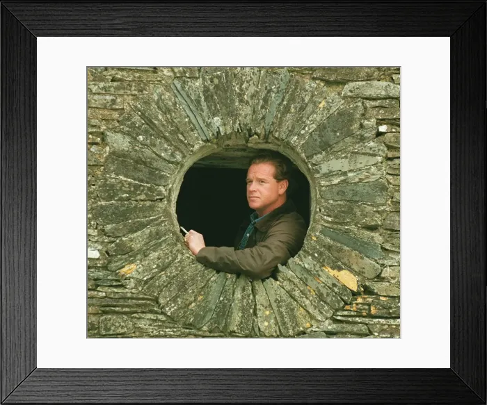 Framed Print : James Hewitt out on his farm walking his dogs Aida ( the Labrador ) and Tess (Lurcher Framed Print : James Hewitt out on his farm walking his dogs Aida ( the Labrador ) and Tess (Lurcher