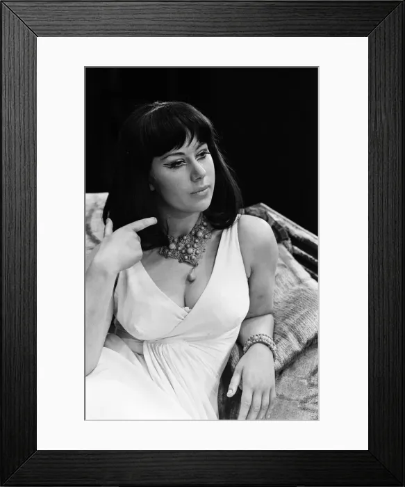 Framed Print : Actress Helen Mirren, aged 18, at a rehearsal playing the Egyptian queen Cleopatra in Framed Print : Actress Helen Mirren, aged 18, at a rehearsal playing the Egyptian queen Cleopatra in