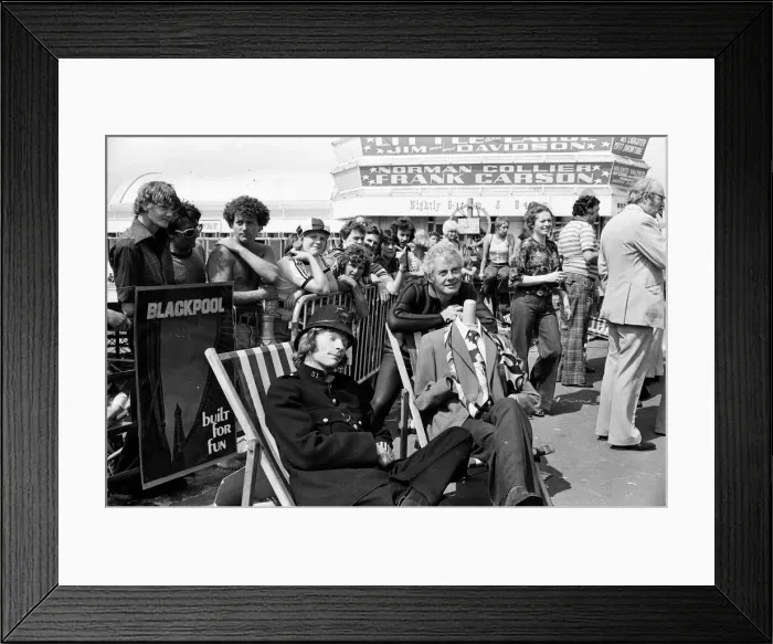 Framed Print : TV stars in Blackpool, Lancashire. August 1977. Danny La Rue Framed Print : TV stars in Blackpool, Lancashire. August 1977. Danny La Rue