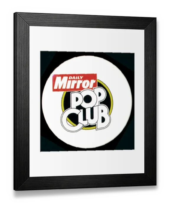 Framed Print : Daily Mirror Pop Club Logo Badge 1976 Framed Print : Daily Mirror Pop Club Logo Badge 1976