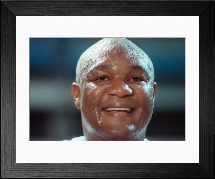Framed Print : George Foreman pictured during training ahead of his fight with Terry Anderson