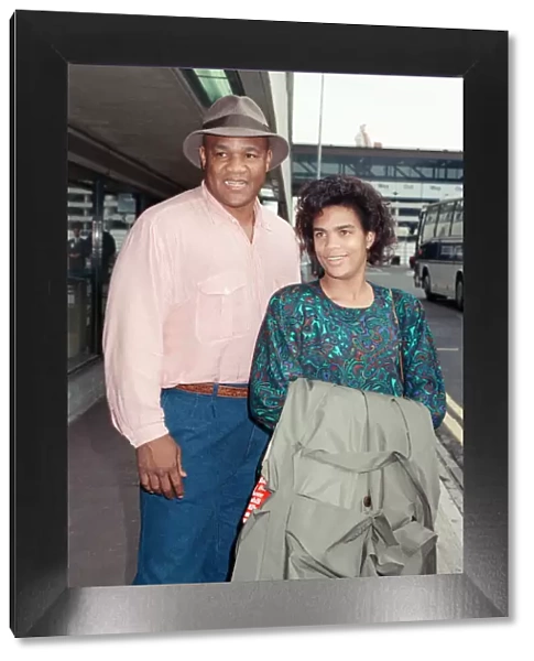 George Foreman at London Airport. 16th October 1989