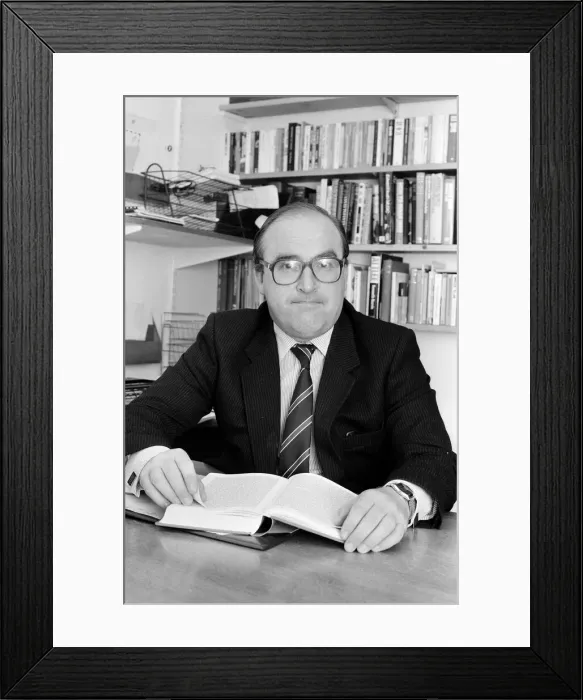 Framed Print : Labour MP John Smith at home in Edinburgh in his study. 26th September 1984