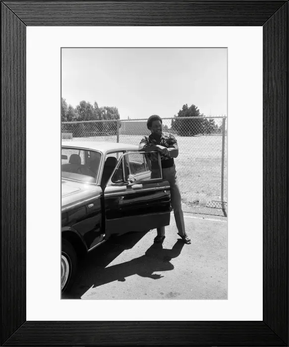 Framed Print : World heavyweight champion George Foreman pictured outside Hayward Boys Club