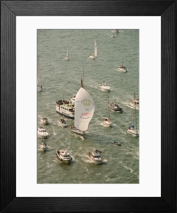 Framed Print : Maiden returns to the UK. 28th May 1990. Maiden is centre with orange