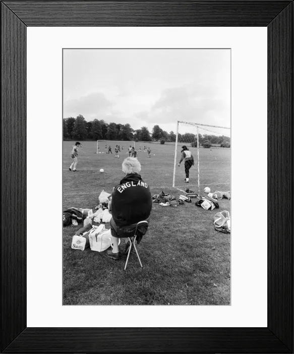 Framed Print : England Womens Football Team, pictured during training session ahead of their Framed Print : England Womens Football Team, pictured during training session ahead of their