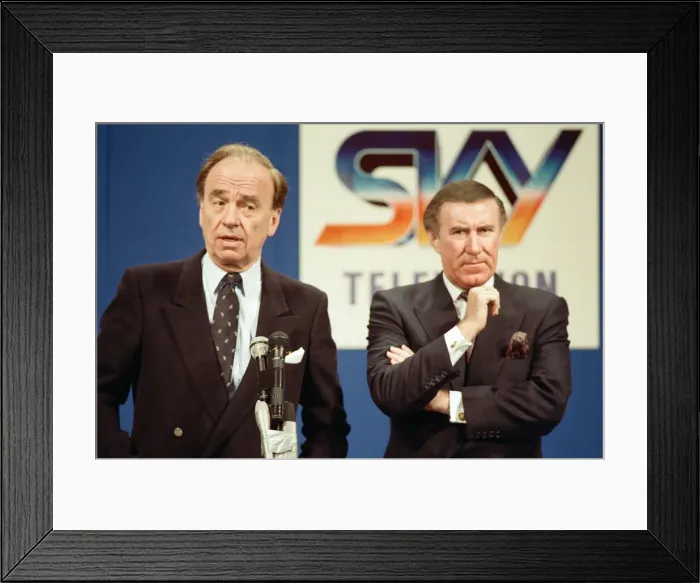 Framed Print : The launch of Sky TV. Rupert Murdoch and Andrew Neil. 5th February 1989 Framed Print : The launch of Sky TV. Rupert Murdoch and Andrew Neil. 5th February 1989