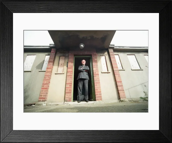 Framed Print : Air Vice Marshal Sandy Hunter seen here at the entrance to the nuclear bunker at Kenton Framed Print : Air Vice Marshal Sandy Hunter seen here at the entrance to the nuclear bunker at Kenton
