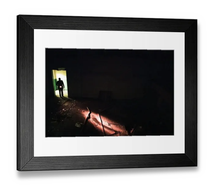 Framed Print : Air Vice Marshal Sandy Hunter seen here exploring the abandon nuclear bunker at Kenton Framed Print : Air Vice Marshal Sandy Hunter seen here exploring the abandon nuclear bunker at Kenton