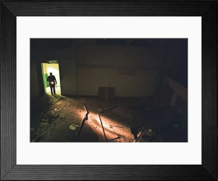 Framed Print : Air Vice Marshal Sandy Hunter seen here exploring the abandon nuclear bunker at Kenton Framed Print : Air Vice Marshal Sandy Hunter seen here exploring the abandon nuclear bunker at Kenton