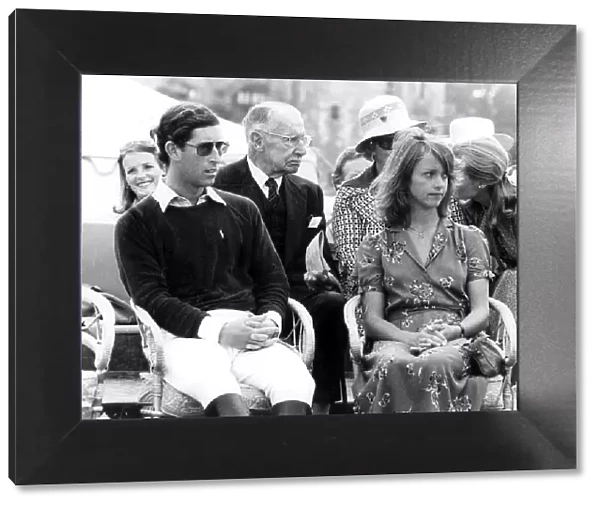 Sabrina Guinness and Prince Charles watching polo match - August 1979