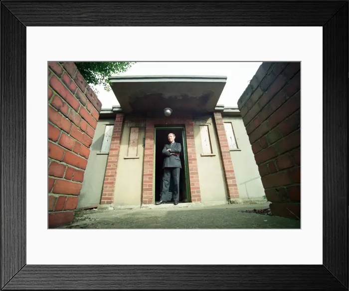 Framed Print : Air Vice Marshal Sandy Hunter seen here at the entrance to the nuclear bunker at Kenton