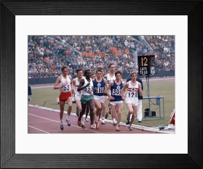 Framed Print : The Commonwealth Games. The mens 5000 meters, Ian Stewart (316 Framed Print : The Commonwealth Games. The mens 5000 meters, Ian Stewart (316