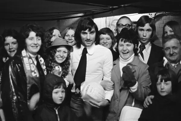 Belfast Ladies Football team with George Best. 29th April 1972