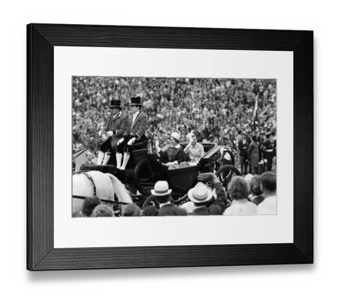 Framed Print : The Commonwealth Games. Pictured, Queen Elizabeth II and Princess Anne surrounded by Framed Print : The Commonwealth Games. Pictured, Queen Elizabeth II and Princess Anne surrounded by