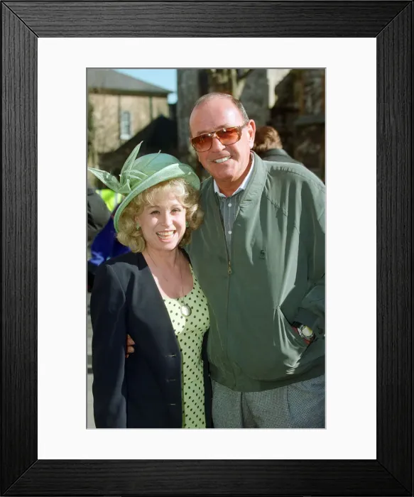 Framed Print : The cast of EastEnders filming scenes for the wedding of characters Ricky Butcher