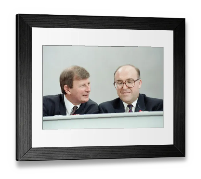 Framed Print : 1992 Labour Party leadership election. Bryan Gould and John Smith. 10th July 1992