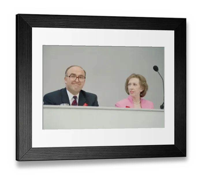 Framed Print : 1992 Labour Party leadership election. John Smith and Margaret Beckett. 10th July 1992