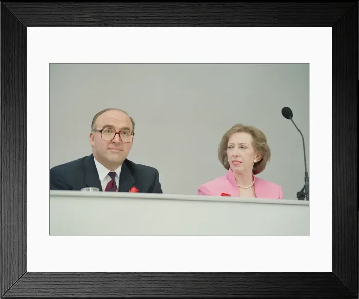 Framed Print : 1992 Labour Party leadership election. John Smith and Margaret Beckett. 10th July 1992