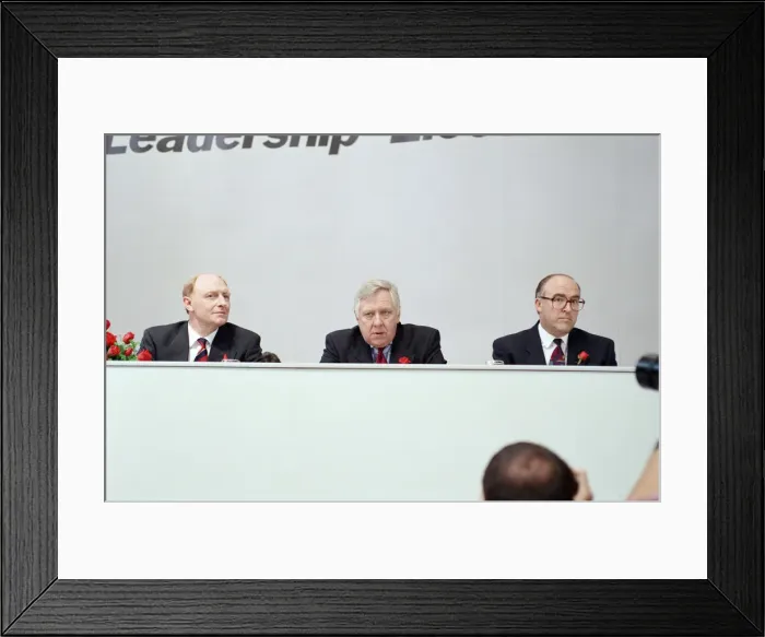 Framed Print : 1992 Labour Party leadership election. Neil Kinnock, Roy Hattersley and John Smith