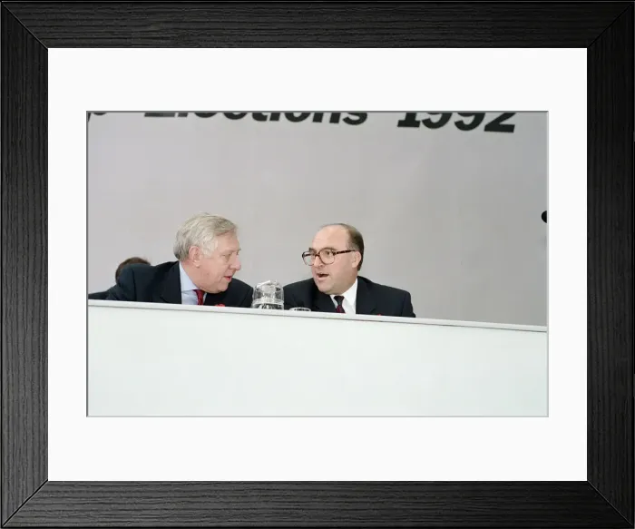 Framed Print : 1992 Labour Party leadership election. Roy Hattersley and John Smith. 10th July 1992 Framed Print : 1992 Labour Party leadership election. Roy Hattersley and John Smith. 10th July 1992