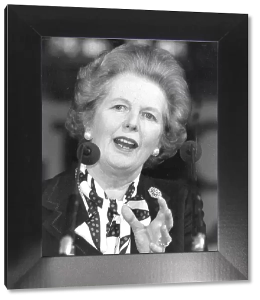 Margaret Thatcher giving speech - February 1987