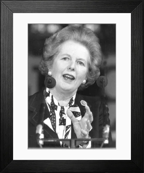 Framed Print : Margaret Thatcher giving speech - February 1987 Framed Print : Margaret Thatcher giving speech - February 1987