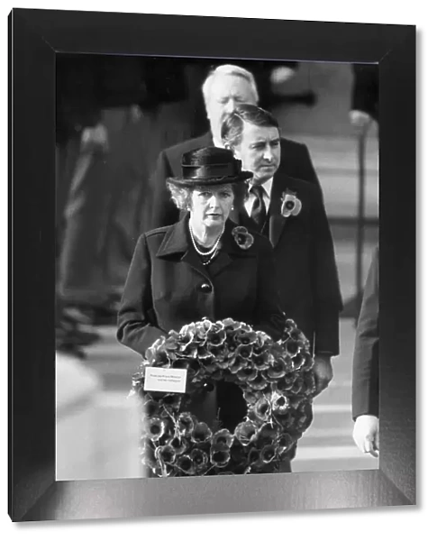 MARGARET THATCHER, DAVID STEEL AND EDWARD HEATH ATTEND THE ANNUAL REMEMBRANCE DAY SERVICE