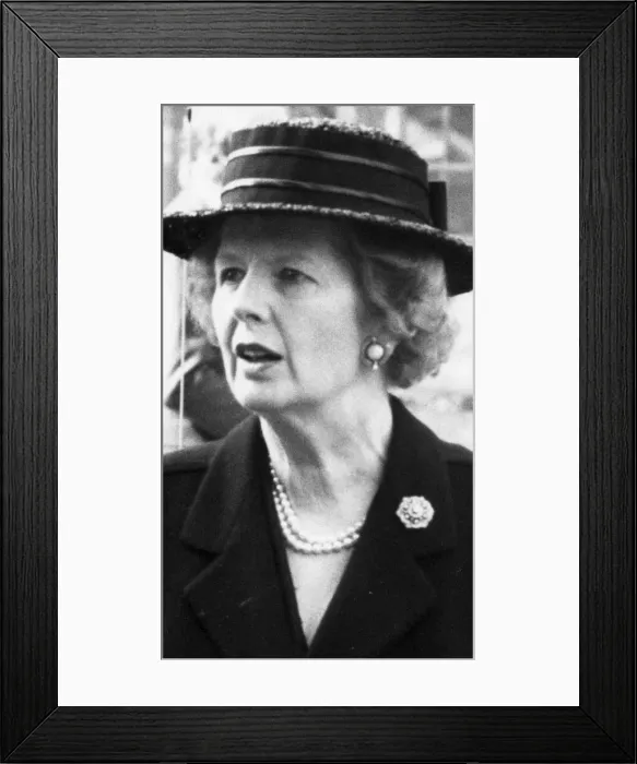 Framed Print : Margaret Thatcher arriving at memorial service - April 1987 Framed Print : Margaret Thatcher arriving at memorial service - April 1987