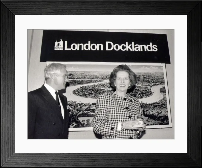 Framed Print : Margaret Thatcher at London Docklands event - May 1987