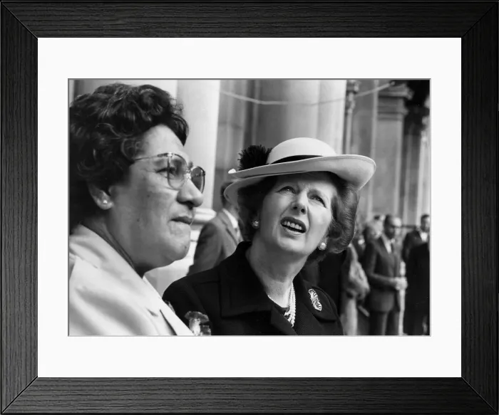 Framed Print : Margaret Thatcher and the Queen of Tonga at official event - October 1983
