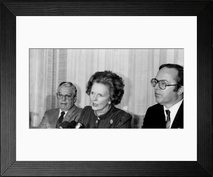 Framed Print : Margaret Thatcher at press conference - March 1987 Framed Print : Margaret Thatcher at press conference - March 1987