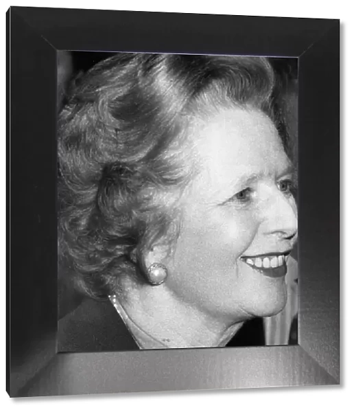 Margaret Thatcher smiling - February 1985