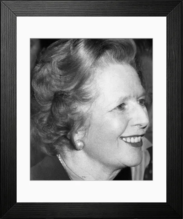 Framed Print : Margaret Thatcher smiling - February 1985 Framed Print : Margaret Thatcher smiling - February 1985